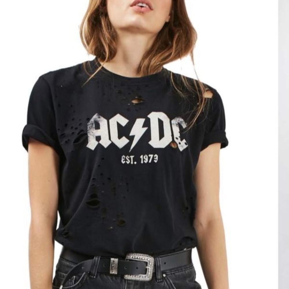 Topshop distressed AC/DC t-shirt